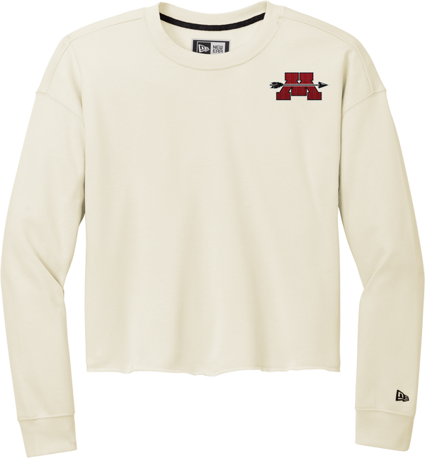 Mercer Arrows New Era Ladies Tri-Blend Fleece Crop Crew