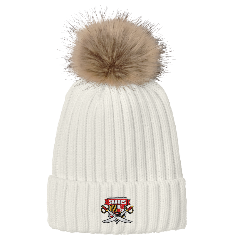 SOMD Sabres Faux Fur Pom Beanie