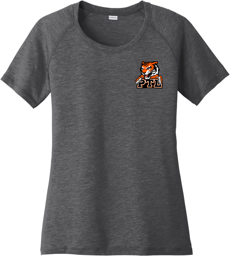 Princeton Tiger Lilies Ladies PosiCharge Tri-Blend Wicking Scoop Neck Raglan Tee