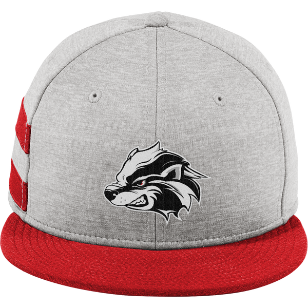 Allegheny Badgers New Era Shadow Heather Striped Flat Bill Snapback Cap