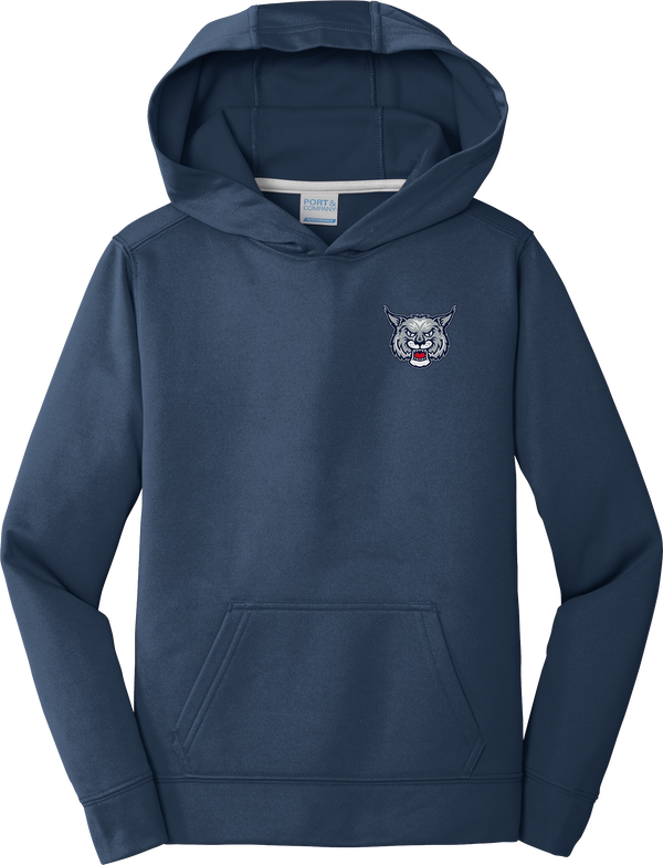 CT Bobcats Youth Performance Fleece Pullover Hooded Sweatshirt