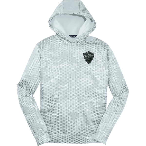 Lansing Spartans Youth Sport-Wick CamoHex Fleece Hooded Pullover